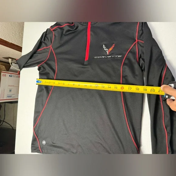 MEN'S C8 CORVETTE STRETCH HALF ZIP PULLOVER Sz M - Picture 9 of 10